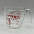 Vintage Pyrex 508 1 Cup 8 oz Glass Measuring Cup Red Lettering J Handle Baking