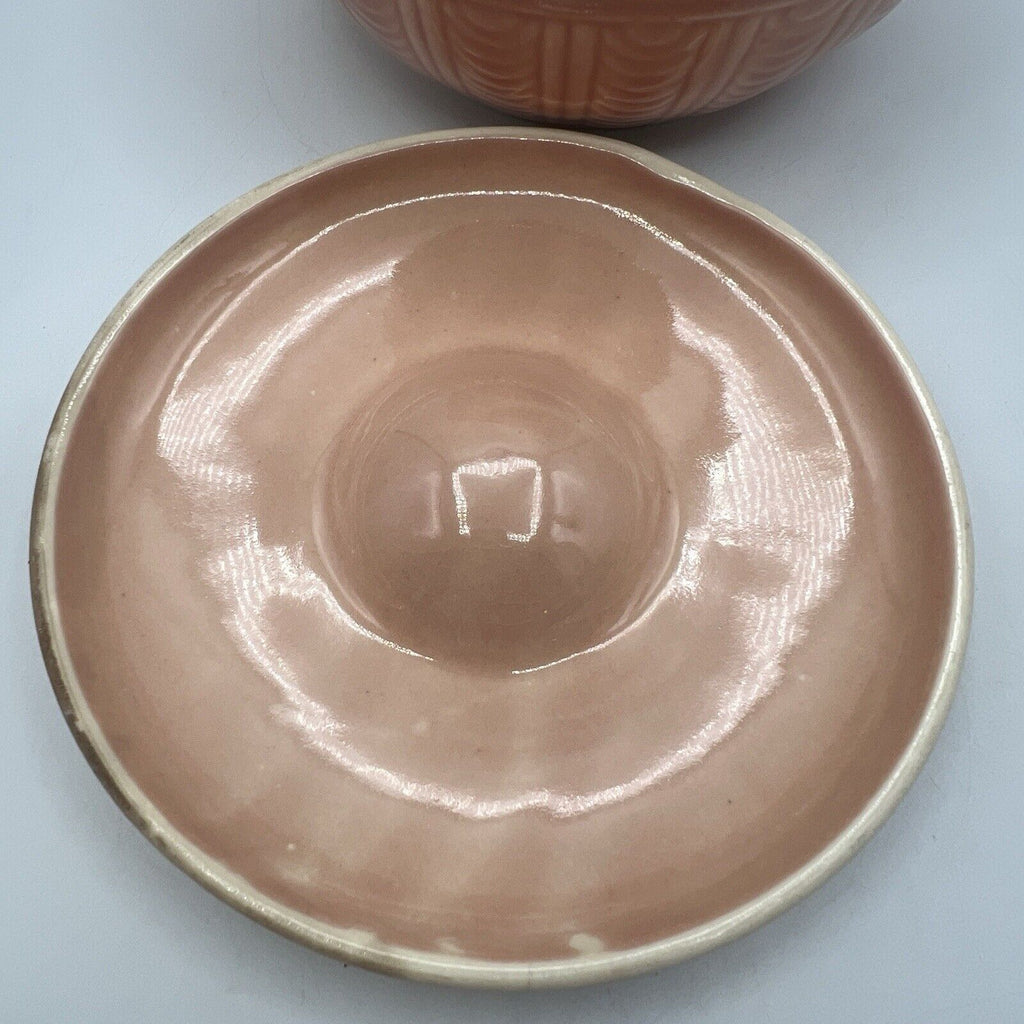 Vintage Hull Pottery Pink Quilted Bakeware Covered Casserole Dish Lid 8"