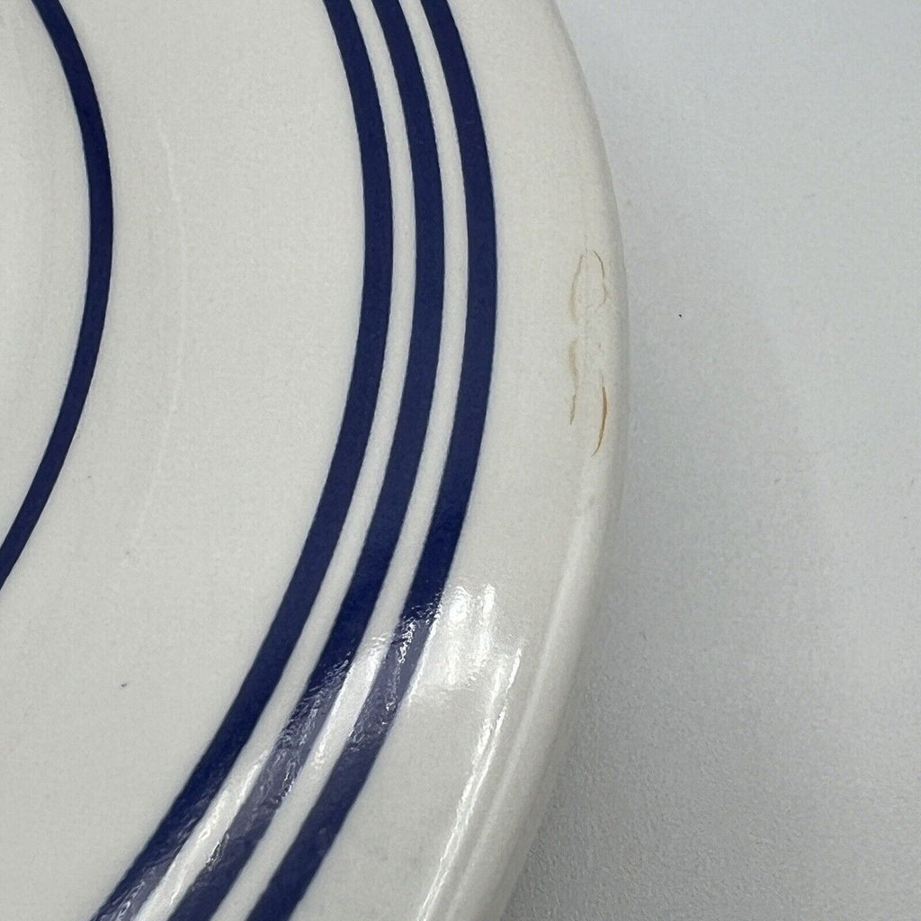 Set 8 Williams Sonoma Carime 9” Dessert Cake Plates Blue White Stripe England