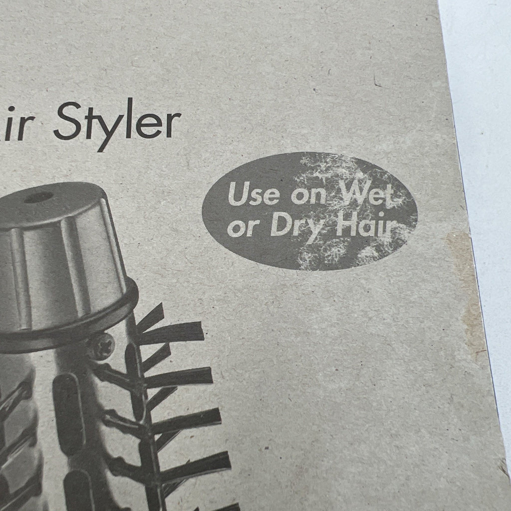 CONAIR 2-IN-1 Hot Air Styler Wet/Dry Hair 2008 2 Brushes Package Slightly OPEN