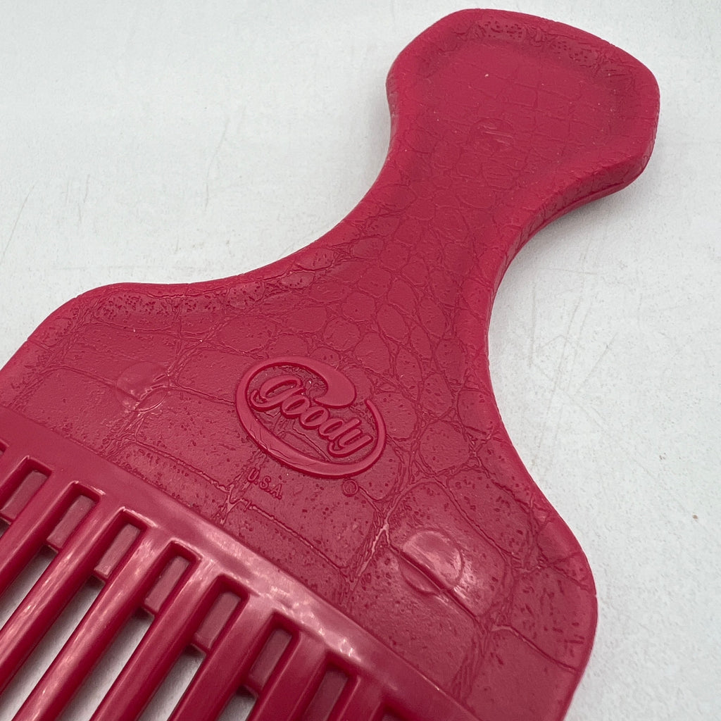 Vintage Goody Pink Croc Textured Hair Pick Comb Lift 90s 6.5” Plastic USA