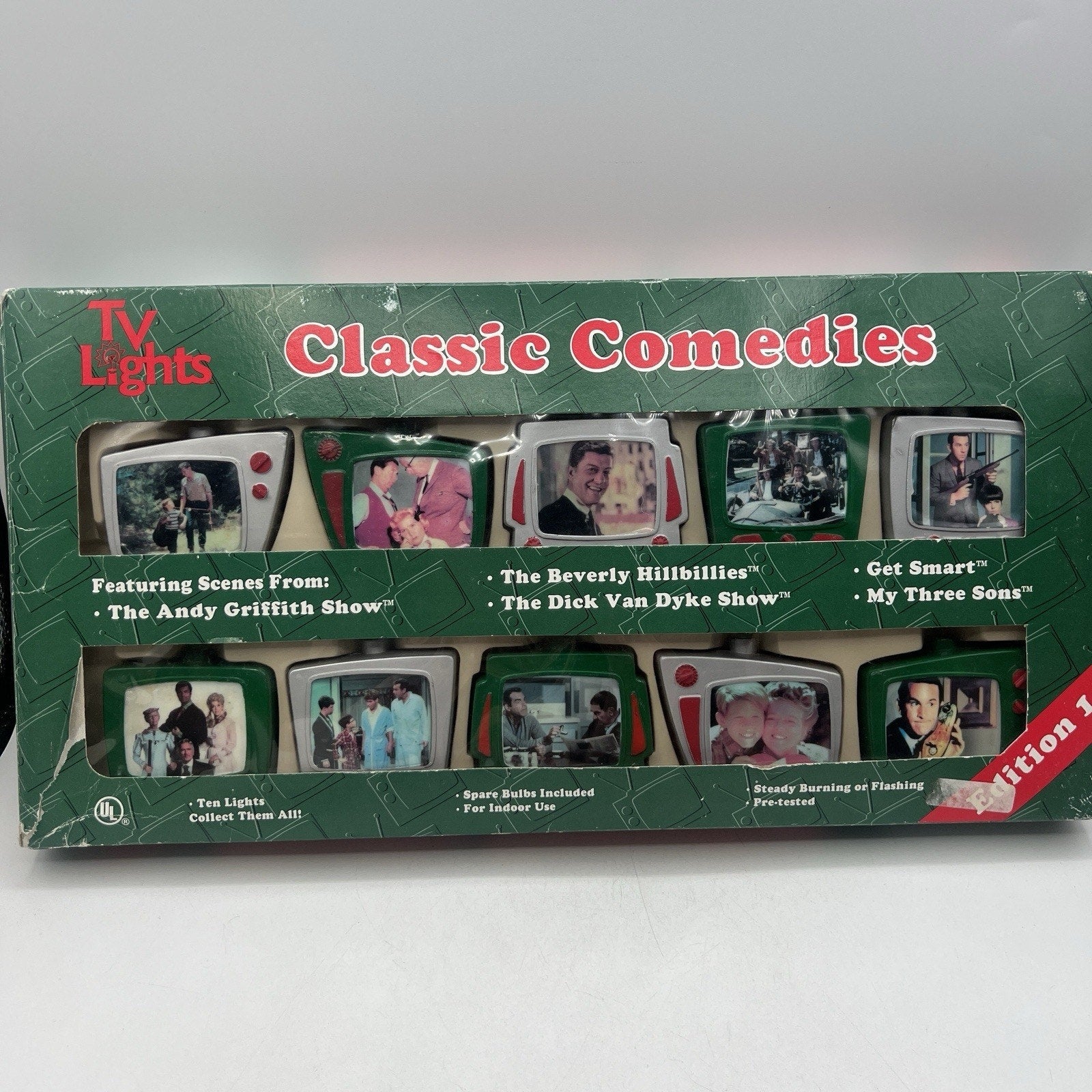 Vintage Sammax 10 String Light COVERS ONLY Retro Tv Classic Comedies 1997