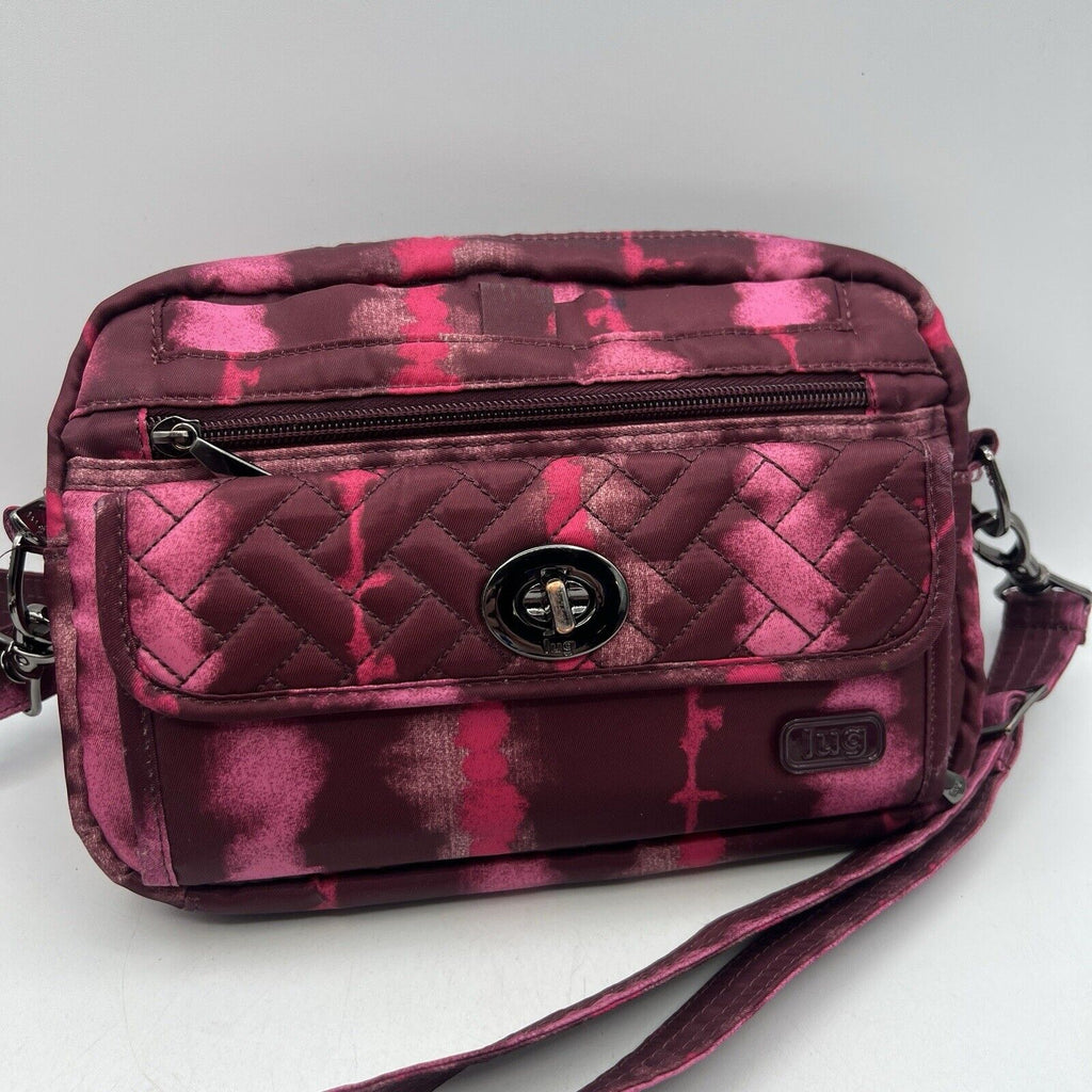 Pink Magenta Lug SWITCH Mini Crossbody Belt Bag Wristlet 6x9 Purse Tie Dye