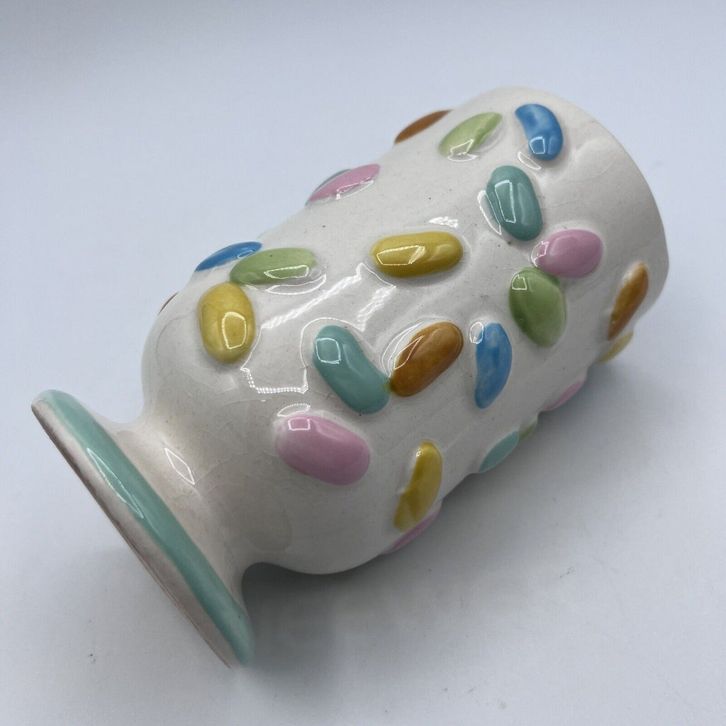 Vtg Ceramic Jelly Bean Easter Vase Candy Jar Dish 8402 Shafford Japan Pastel 6"