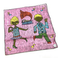 Vtg Lady Heritage Handkerchief Party Dancing Smoking Skandia 60s Novelty Hankie