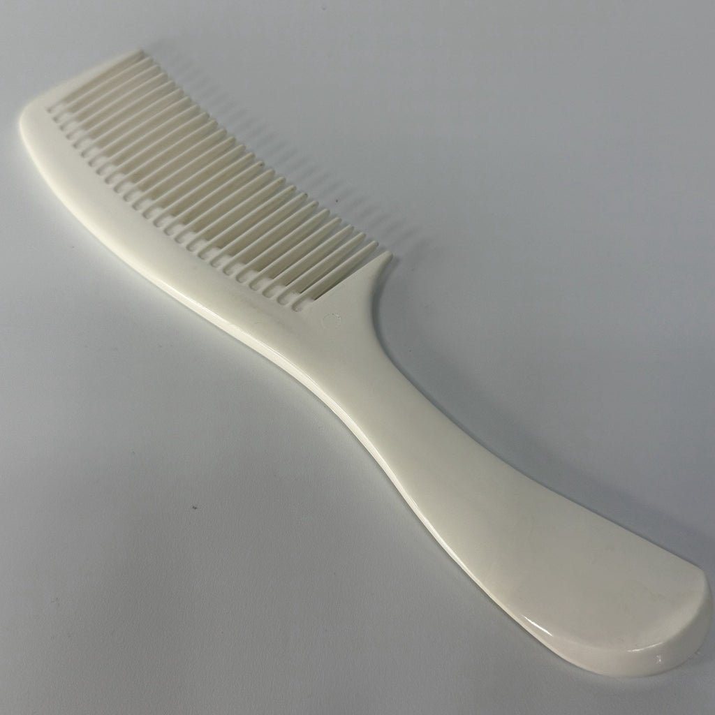 Vintage Clinique Hair Comb White Hard Plastic Wide Tooth Detangling 9"
