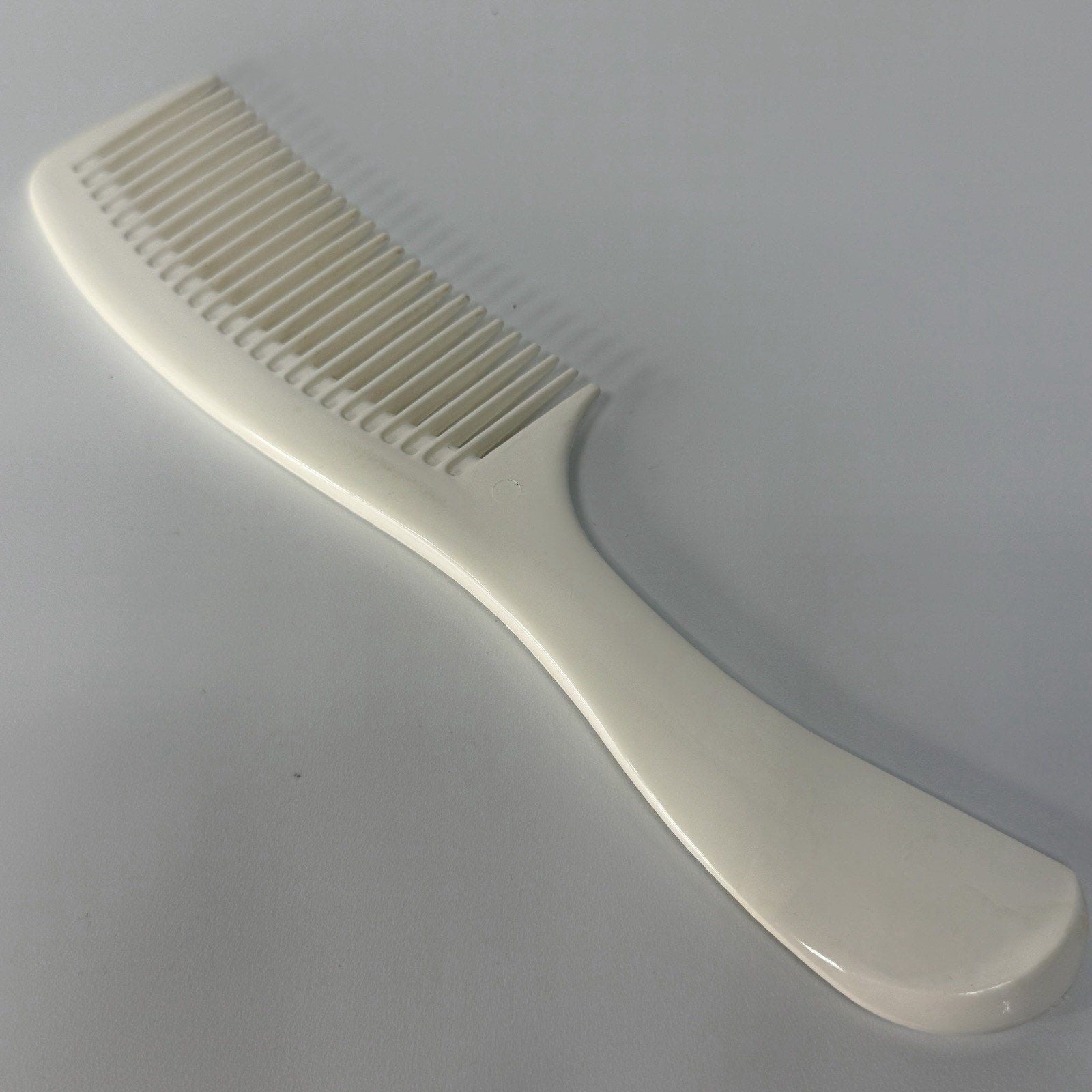 Vintage Clinique Hair Comb White Hard Plastic Wide Tooth Detangling 9"