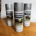 Lot 3 Stops Rust Hammered Spray Paint 12 oz, Silver Metallic 7213 Discontinued