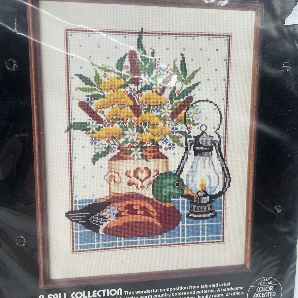 Vtg Dimensions Fall Collection 11x14 Cross Stitch Kit 3568 Duck Grannycore NEW