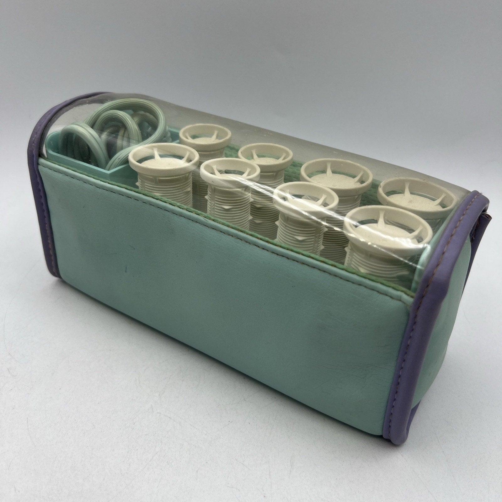 Vintage Clairol Set To Go Hot Rollers Travel Hair Curlers Clips Works Yellow