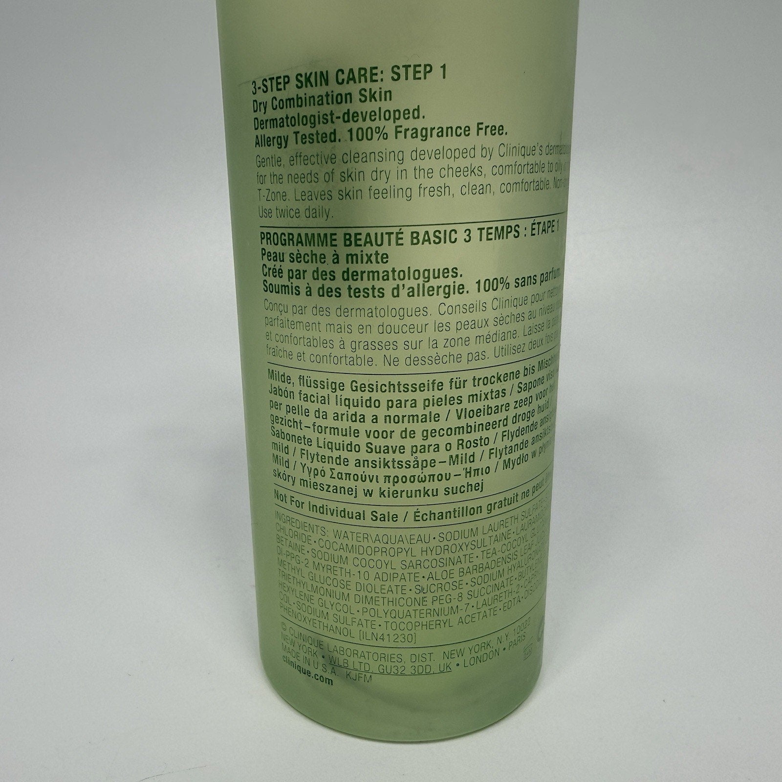Clinique Liquid Facial Soap Dry Combination Skin formula With Pump 6.7oz/200ml