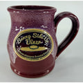 Deneen Pottery Sunny Side Up Diner Coffee Mug Red Drip Glaze 2016 Handmade