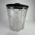 Vintage MCM Spiegelau Heavy Glass Tiki Ice Bucket 1970s Wood Lid 8" West Germany