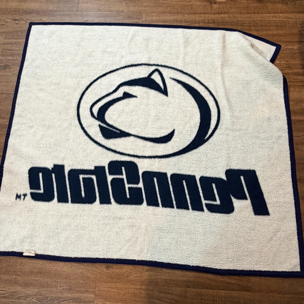 Vtg Biederlack Penn State University Nittany Lions Stadium Blanket 54x60" Retro