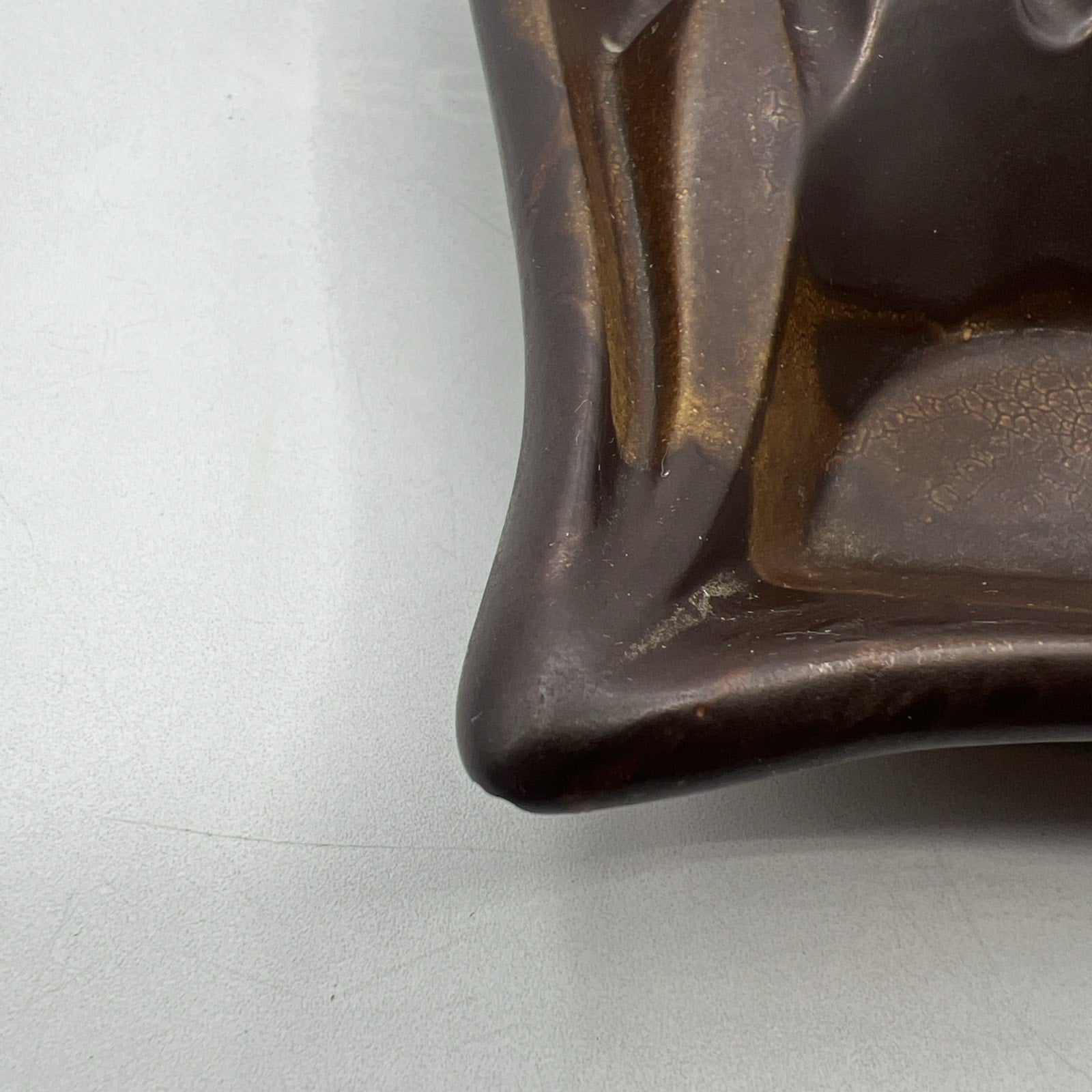 Vtg Royal HAEGER 2094 Brown Earth Wrap Molted Ashtray USA 12.5" MCM 1970s