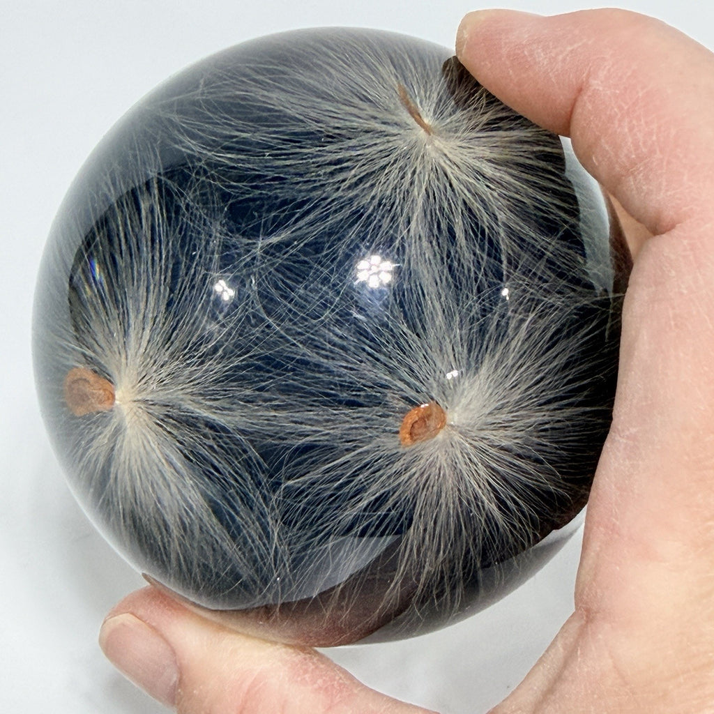 Vintage Tarax Lucite Milkweed Seed Paperweight Canada Infinity Acrylic 3" Nature