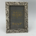 Timeless Treasures Silver Pewter Ornate Repousse Floral Scroll Frame Swan 3.5x5