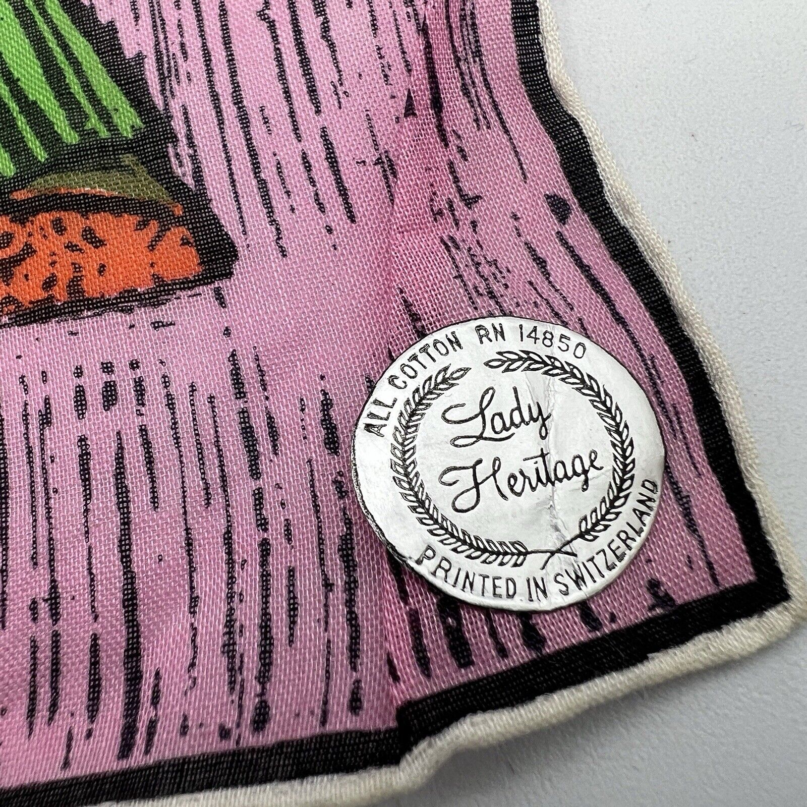 Vtg Lady Heritage Handkerchief Party Dancing Smoking Skandia 60s Novelty Hankie