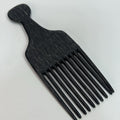 Vtg Black Coramite Hair Pick Comb Perm Lift Wood Grain 70s 80s 90s Goody Style