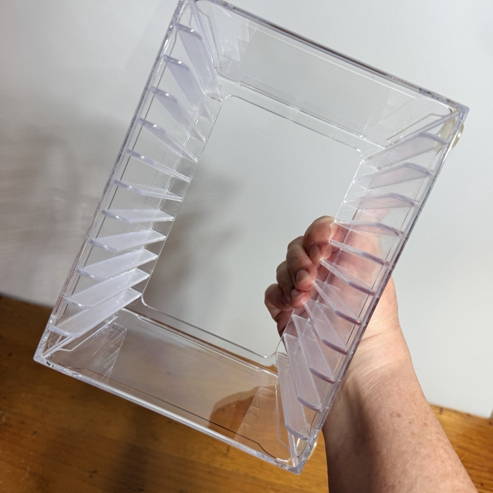 Lot 2 Clear Acrylic 12 CD Storage Cases Organizer Stackable Media Holder Lucite