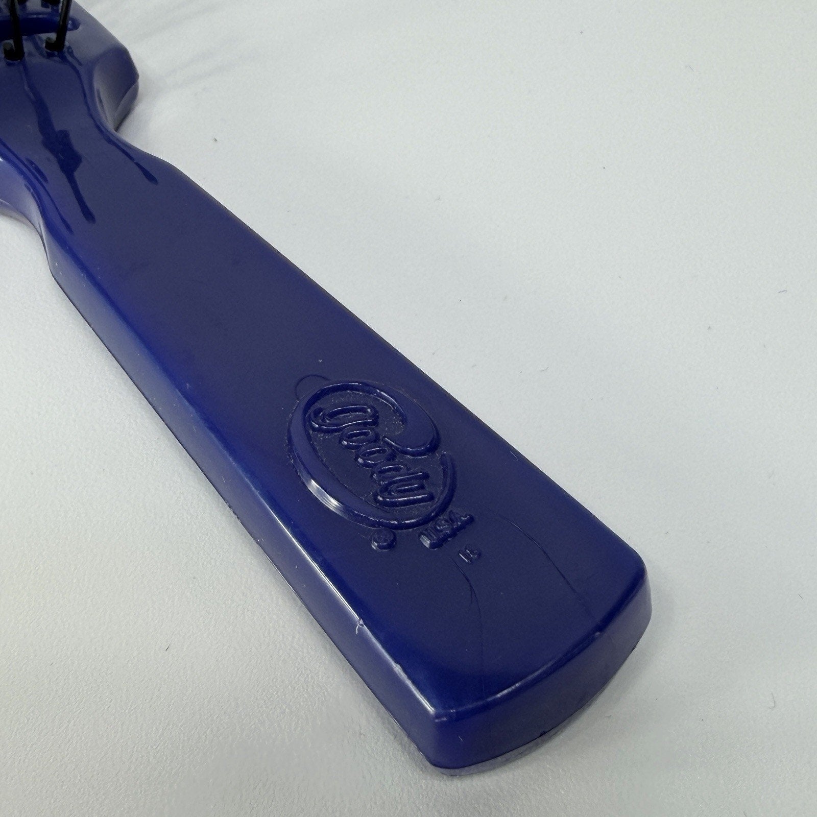 Vintage 1980s GOODY Vented Hair Brush Pocket Navy Blue Ball Tip USA 8" USA