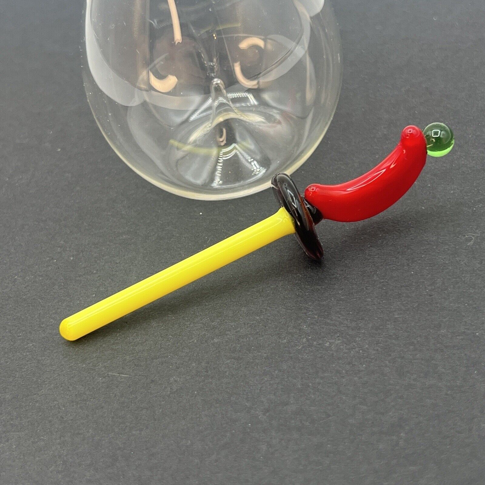 Venetian Art Glass Hand Blown Perfume Bottle Dabber Crescent Moon Colorful 5"