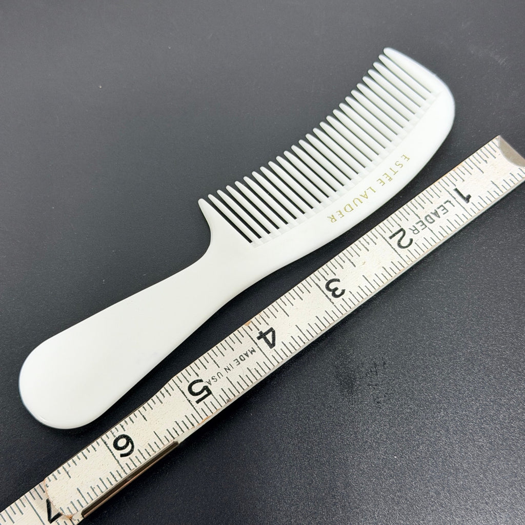 Vtg White Gold Estee Lauder Hair Comb Pocket 6.5" Small Travel