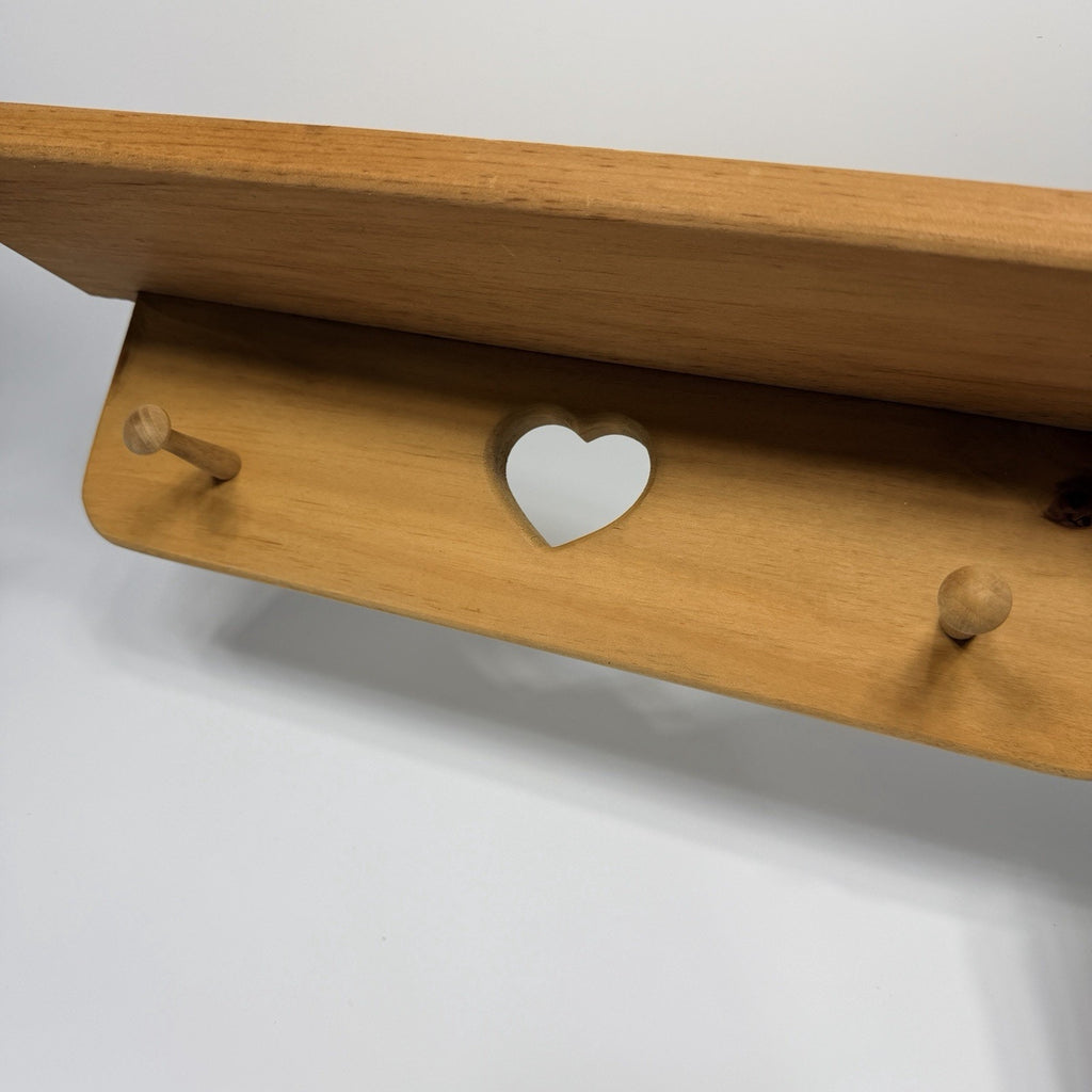 House Shaped Wood Wall Shelf Miniature Display 13 Cubbies Lined 8.25" NEW