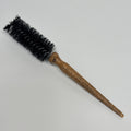 Vtg Goody Styling Brush Round Plastic 1" Bristles Wood Grain Thin Fine Hair