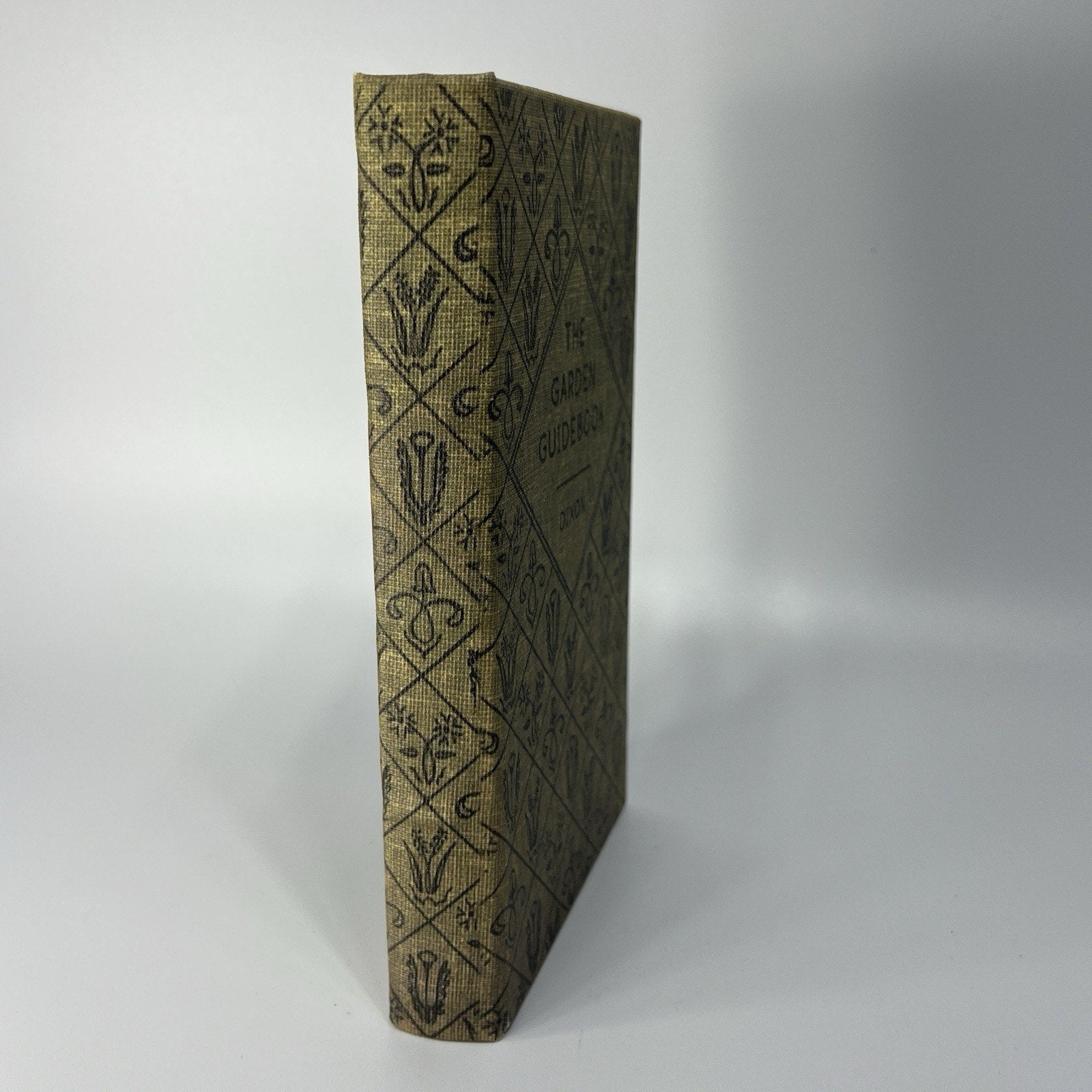 Faux Fake Book Storage Stash Box Library Safe Garden Guidebook Lined Green Linen
