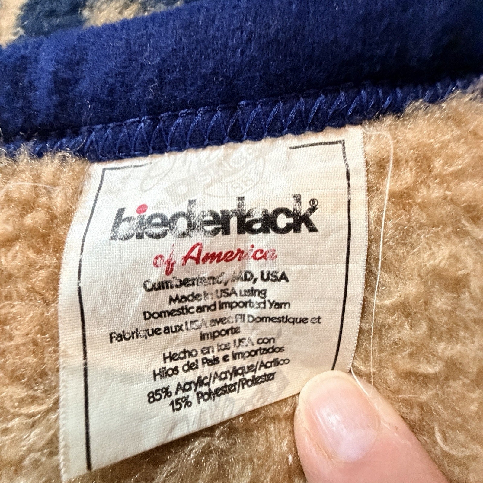 Vtg Biederlack Pittsburgh University Pitt Stadium Blanket Panthers 54x62" Retro