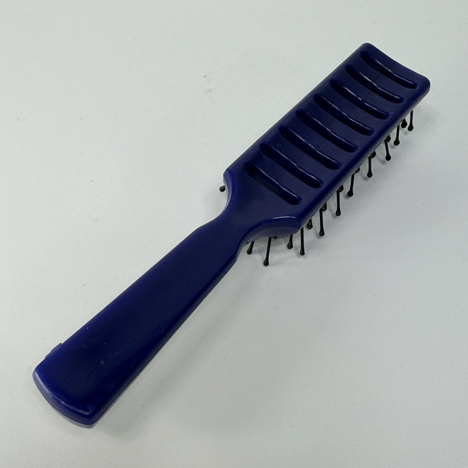 Vintage 1980s GOODY Vented Hair Brush Pocket Navy Blue Ball Tip USA 8" USA