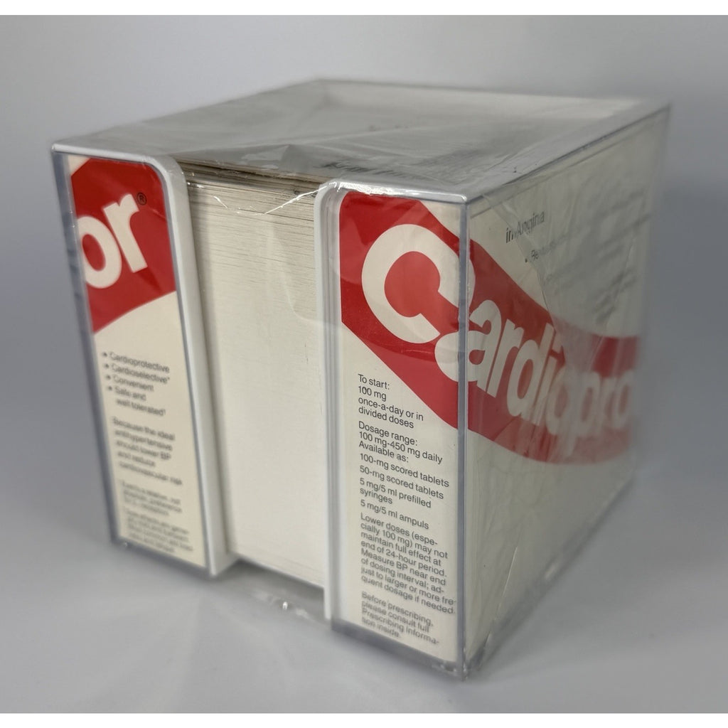 Vintage Pharm Rep Drug Lopressor Paper Note Cube Holder Metoprolol NEW 1988
