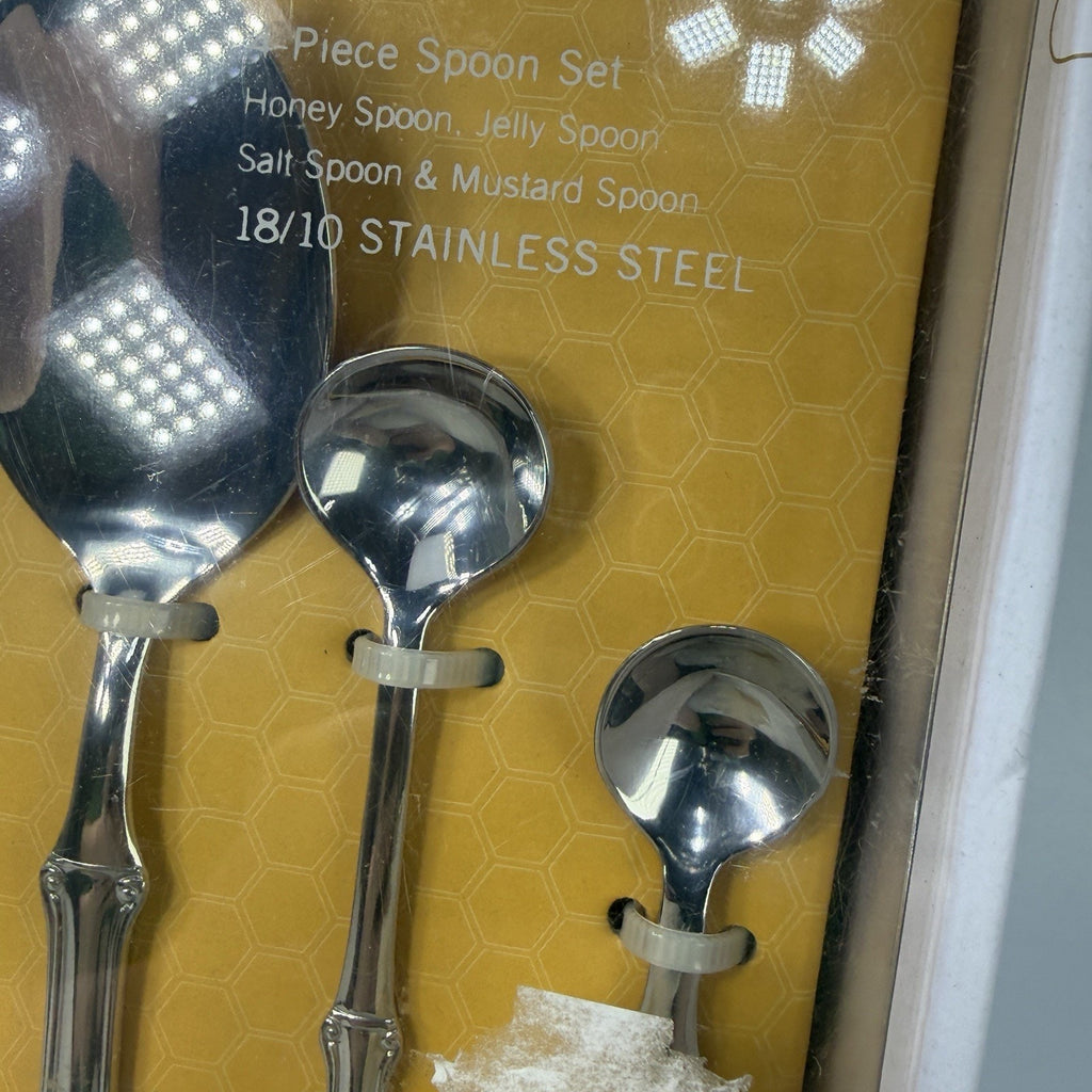 Wallace 4 Piece Stainless Steel Napoleon Bee Serving Spoon Set 2015 NEW