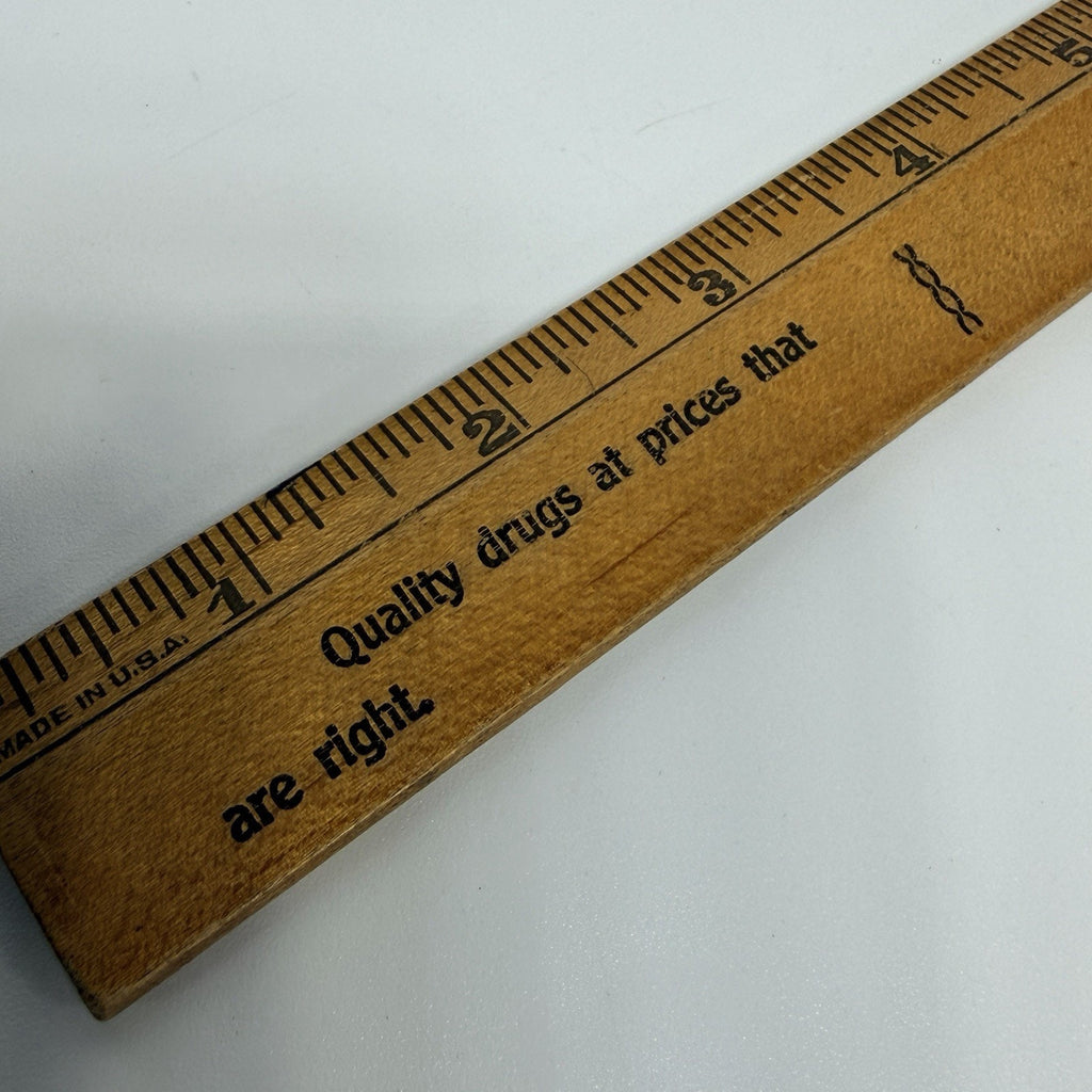 Vtg Tums Fussy Tummy Pharma Ad Medical School Student Ruler 12" Wood Laxative