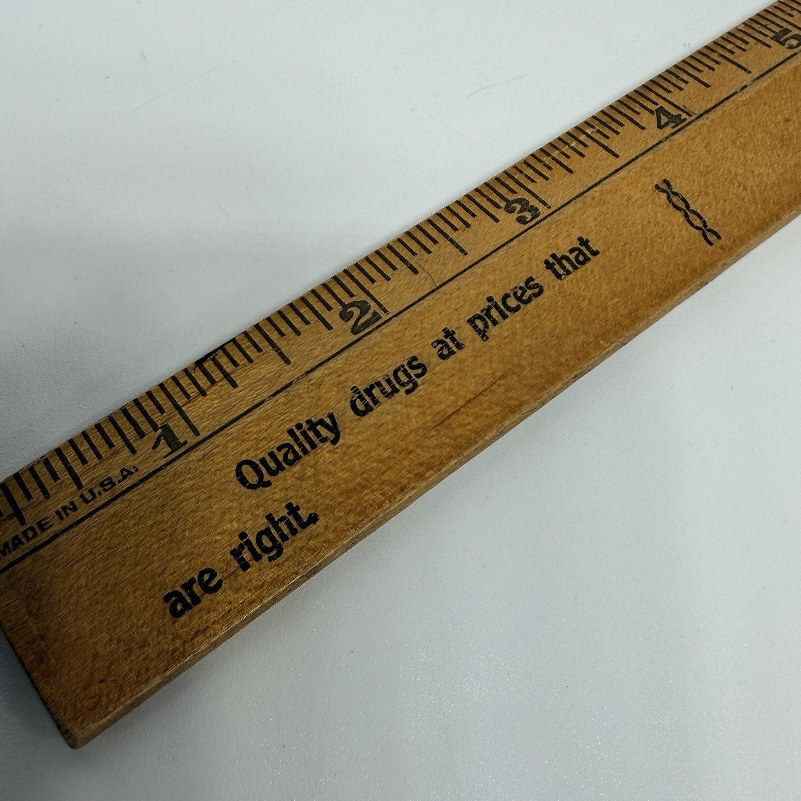 Vtg Tums Fussy Tummy Pharma Ad Medical School Student Ruler 12" Wood Laxative