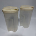 Set 2 Vintage Rubbermaid 0038 Servin Saver 2 Quart Pitcher Flip Top Lid Almond