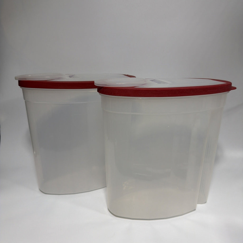 Set 2 Rubbermaid Flex and Seal Cereal Keeper 1.5 Gallon With Red Lids Storage