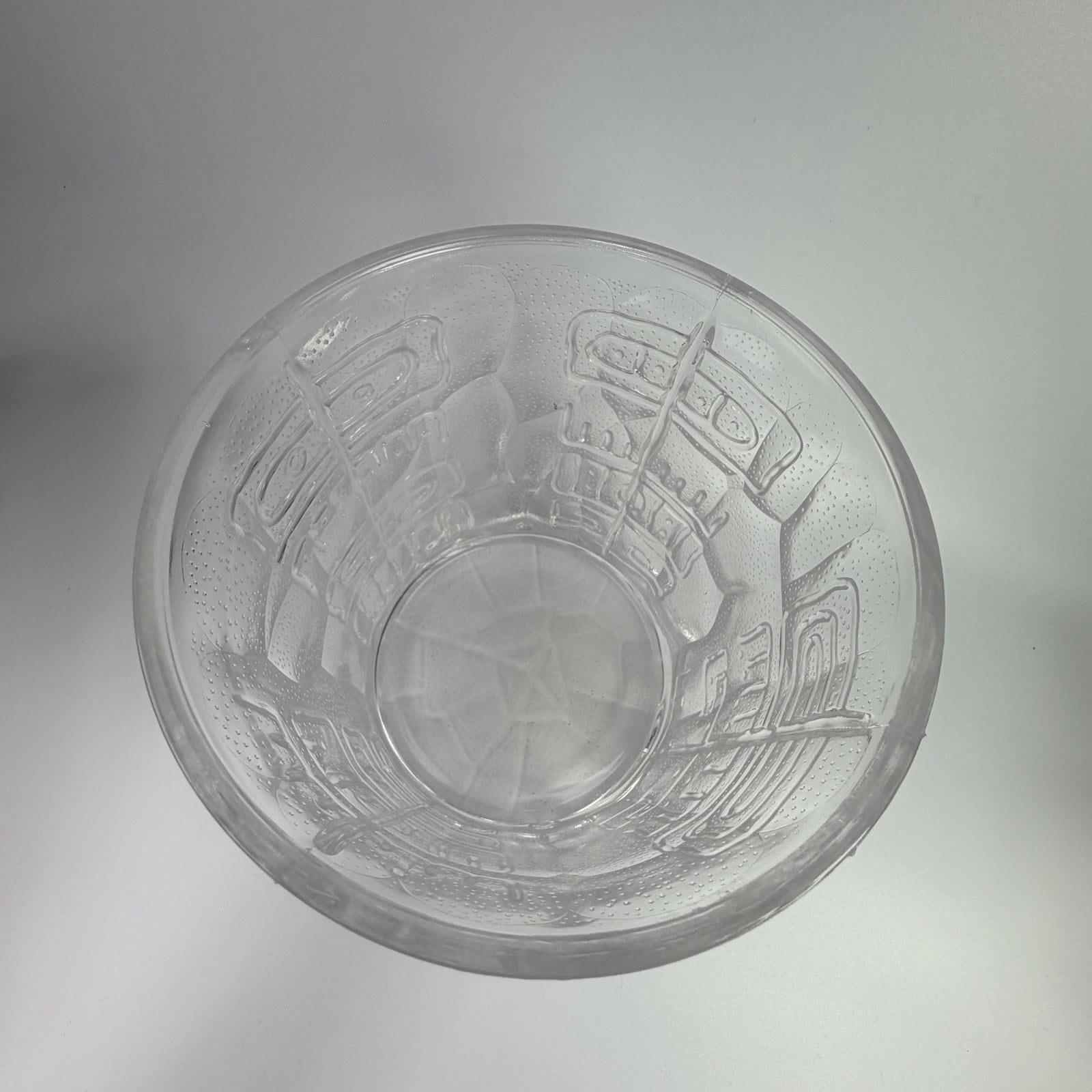 Vintage MCM Spiegelau Heavy Glass Tiki Ice Bucket 1970s Wood Lid 8" West Germany