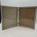 Vintage Etched Brass Double 8 X 10” Photo Picture Frame MCM Hollywood Gold White