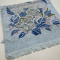 Vintage 1960-70 Cannon Mills MCM Hand Towel Blue Pink Flowers Floral 23" USA