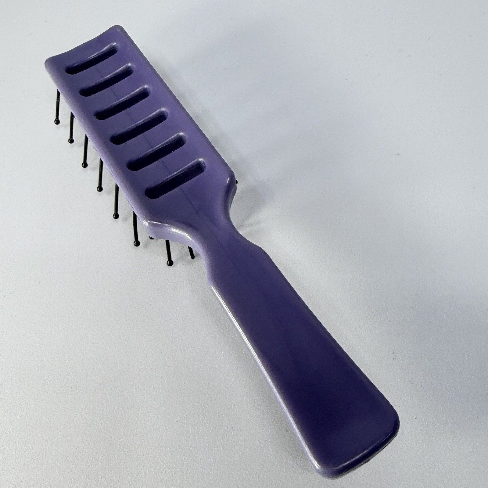 Vintage 1980s GOODY Vented Hair Brush Pocket Travel Purple Ball Tip USA 6” USA