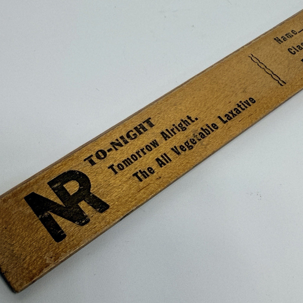 Vtg Tums Fussy Tummy Pharma Ad Medical School Student Ruler 12" Wood Laxative