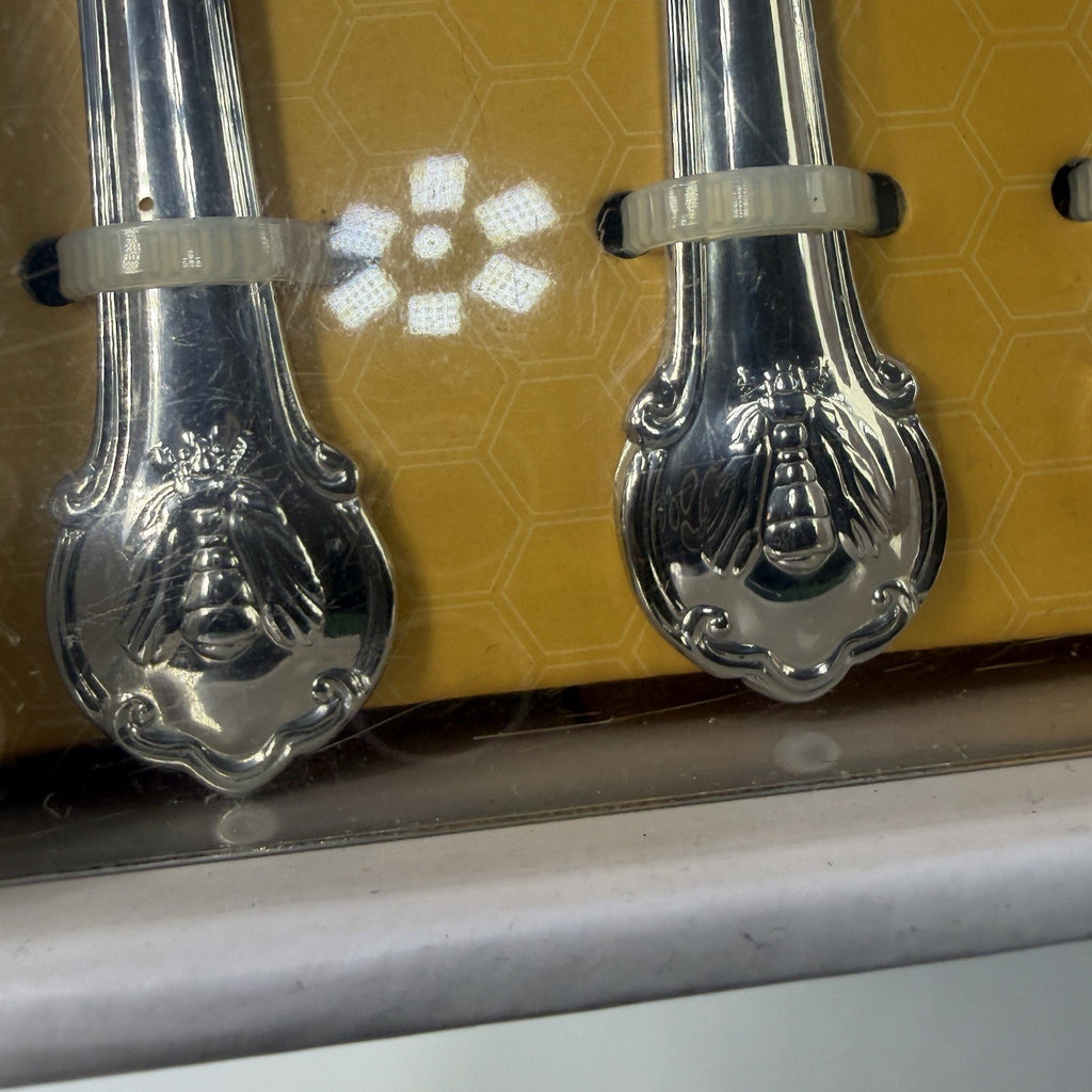 Wallace 4 Piece Stainless Steel Napoleon Bee Serving Spoon Set 2015 NEW