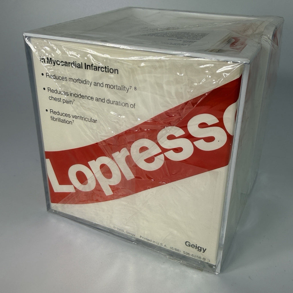 Vintage Pharm Rep Drug Lopressor Paper Note Cube Holder Metoprolol NEW 1988