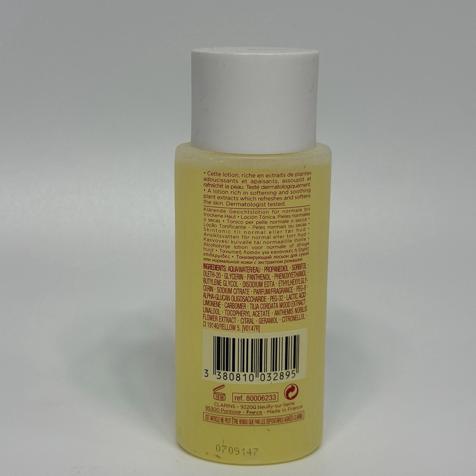 Clarins Hydrating Toning Lotion For Normal or Dry Skin With Aloe 3.4 Oz / 100ml