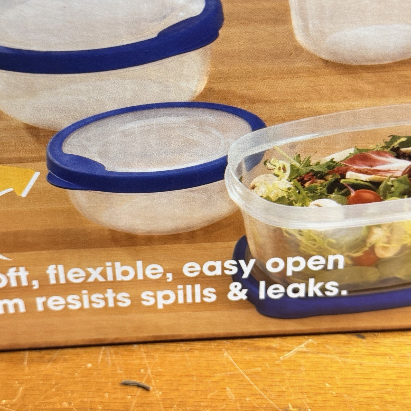 Vtg Rubbermaid Servin Seal n Saver Container Set Blue Clear Easy Find Lid NEW