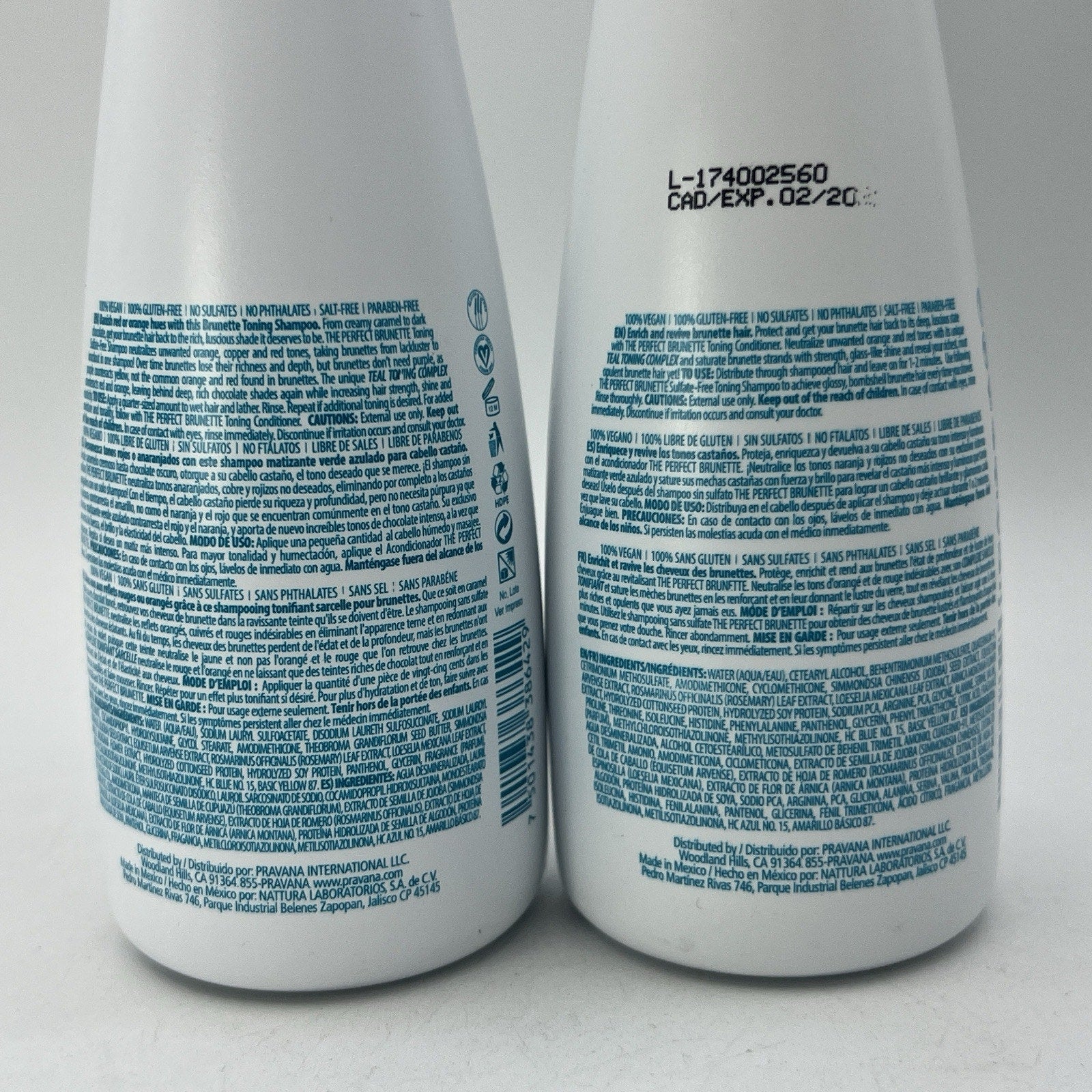 Pravana The Perfect Brunette Toning Shampoo & Conditioner 10.1 oz