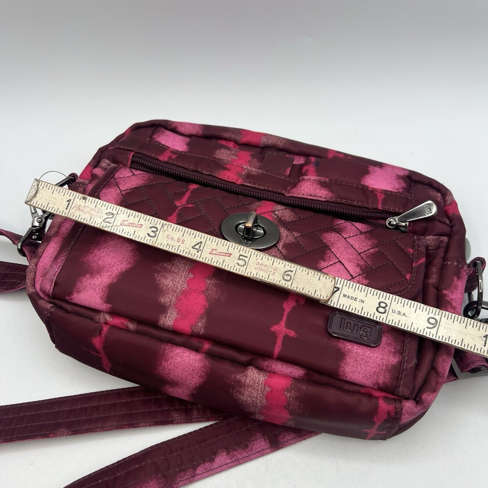 Pink Magenta Lug SWITCH Mini Crossbody Belt Bag Wristlet 6x9 Purse Tie Dye