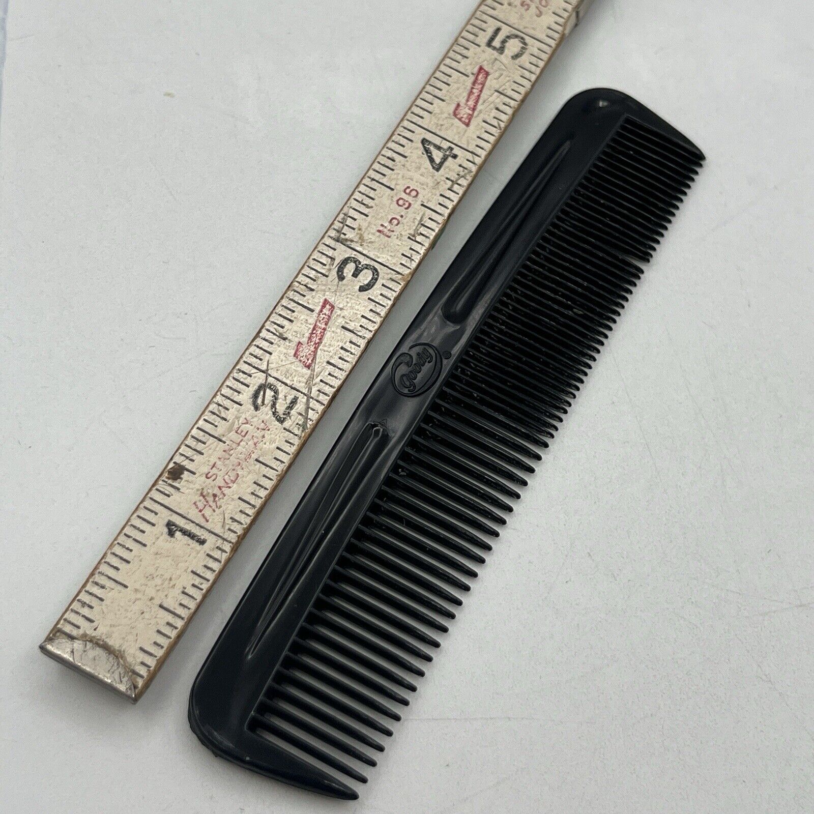 Vintage Goody Black Pocket Hair Comb 5" Unbreakable Purse 1970s USA